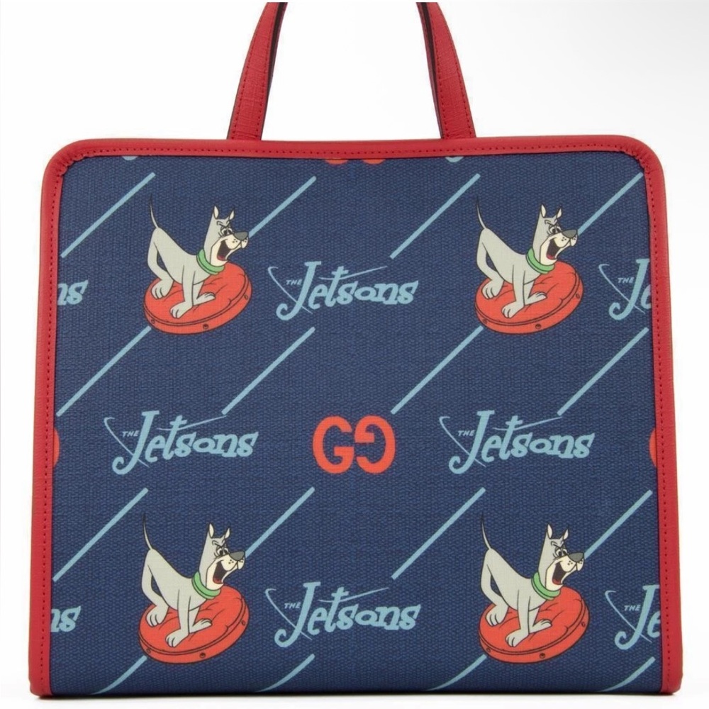 Gucci Red and Blue Jetsons Print Briefcase - Picture 2 of 16